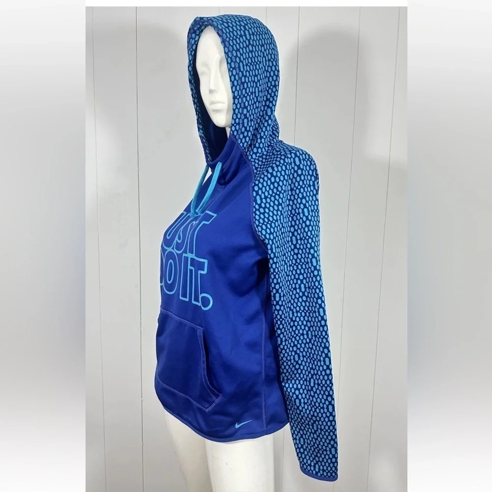 Nike Womens Blue Therma-fit Pullover Hoodie Sweater Size Medium M